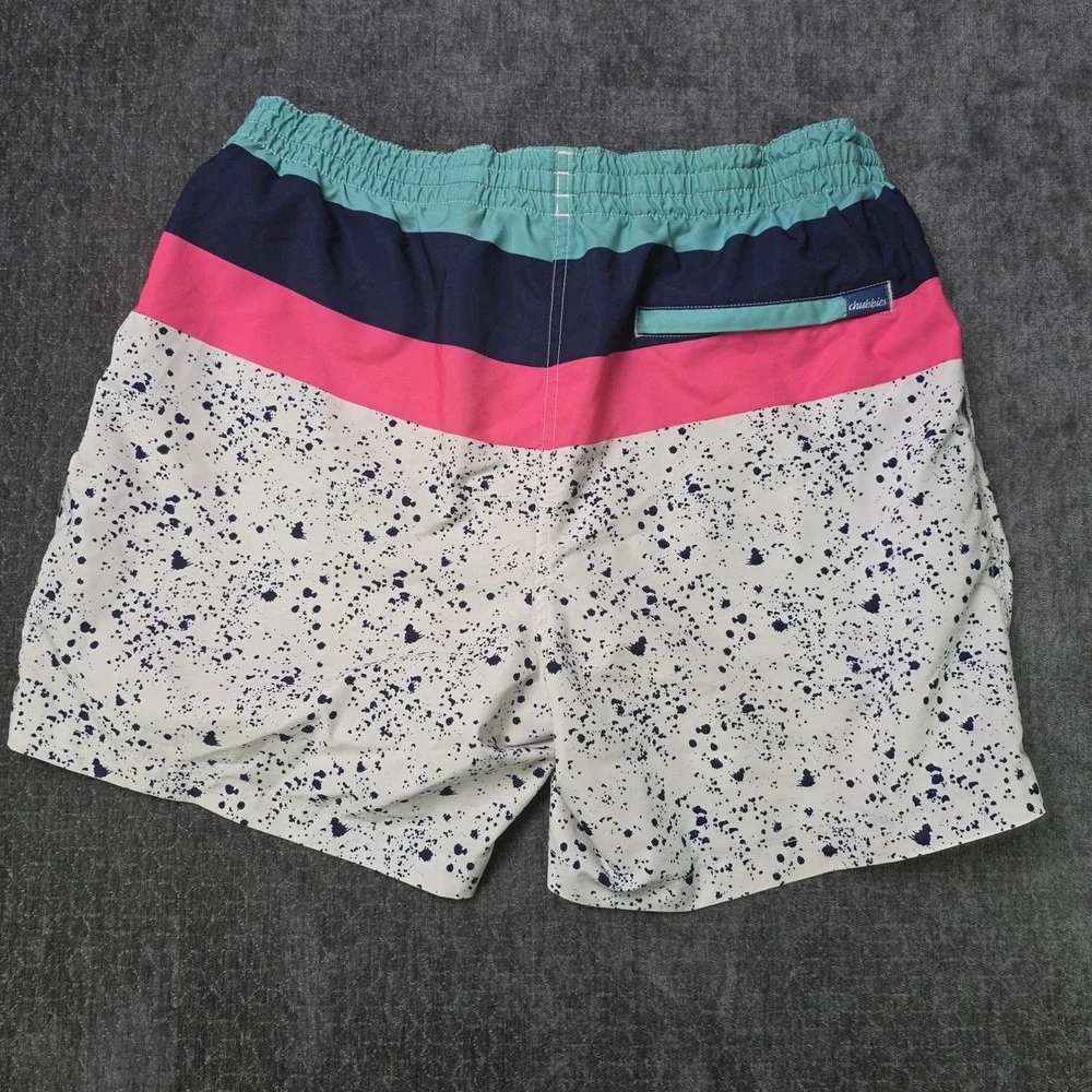 Chubbies Aquatic Libations Colorblock Splatter Swim Trunks Mens Large 6